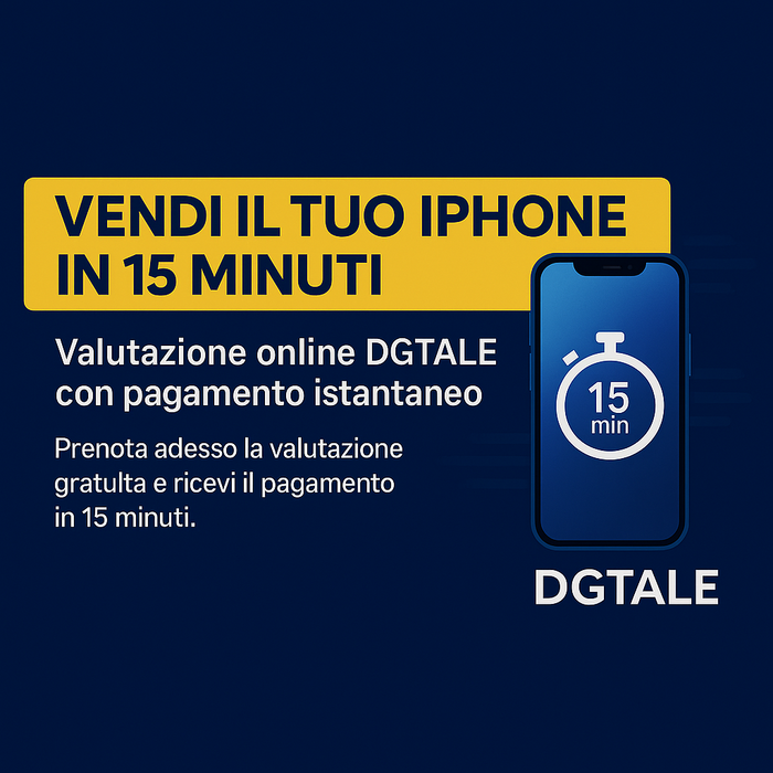 Vendere il tuo iPhone usato in 15 minuti? Prova la valutazione online DGTALE